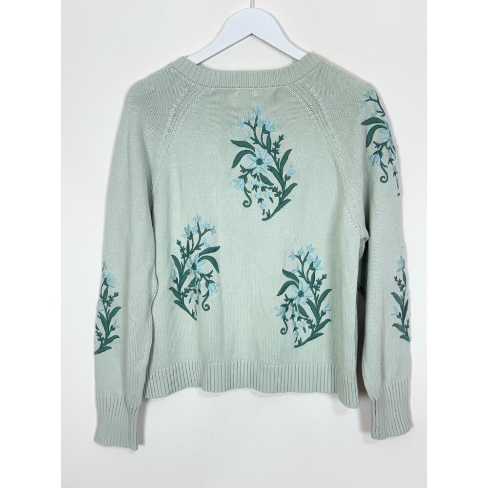 Spartina 449 Marlena Embroidered Cardigan in Seamist - Picture 4 of 6